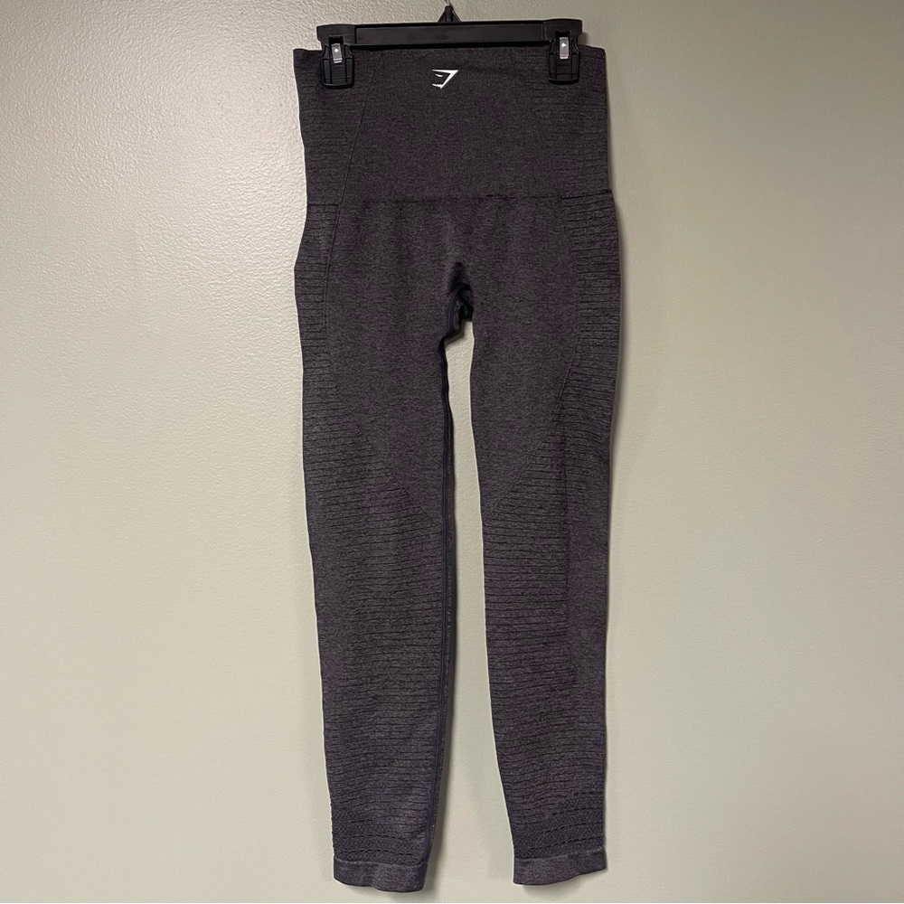 Gymshark High Waisted Seamless Leggings- Black Marl - Picture 3 of 3